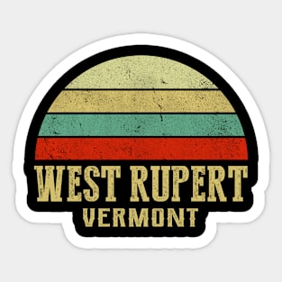 WEST RUPERT VERMONT Vintage Retro Sunset Sticker